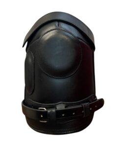 Adult knee pad with velcro and buckle, black
