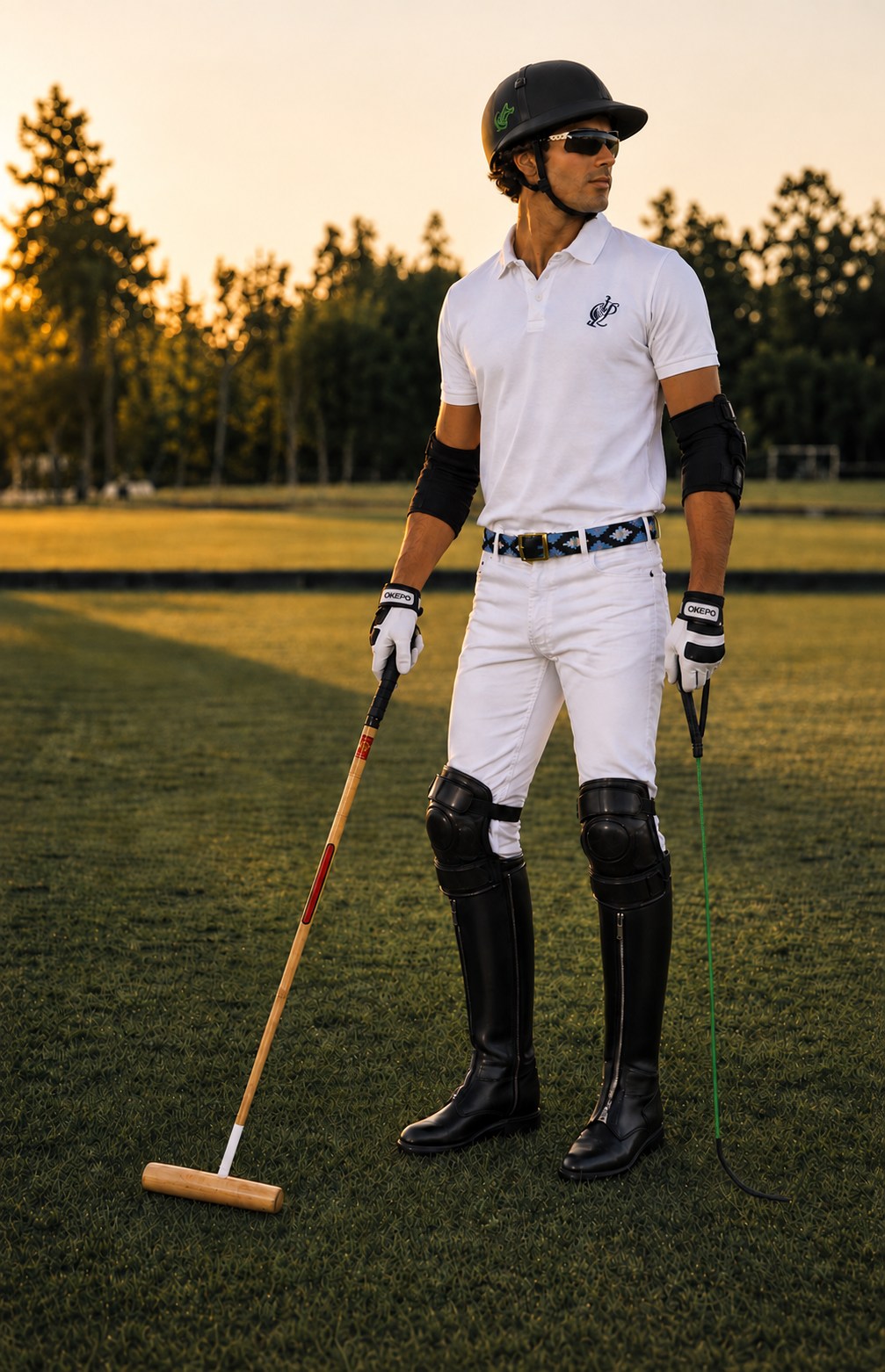 Polo player in full gear