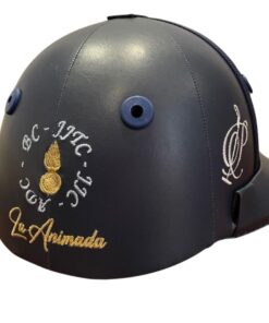 Certified leather lock polo helmet, "Blue"