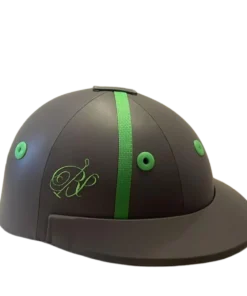 Certified leather lock polo helmet, "Grey"