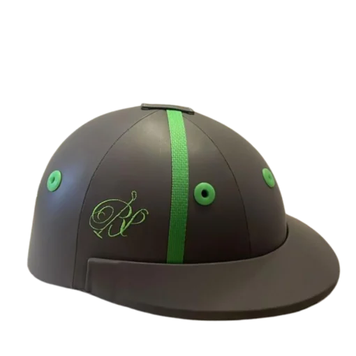 Certified leather lock polo helmet, "Grey"