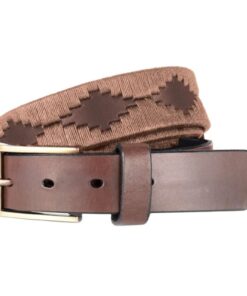 "Brown" embroidered leather belt