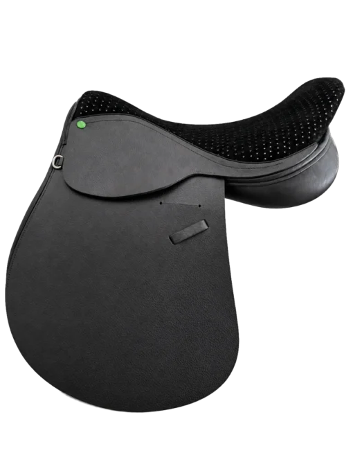 Bauti polo saddle, perforated black split-leather seat